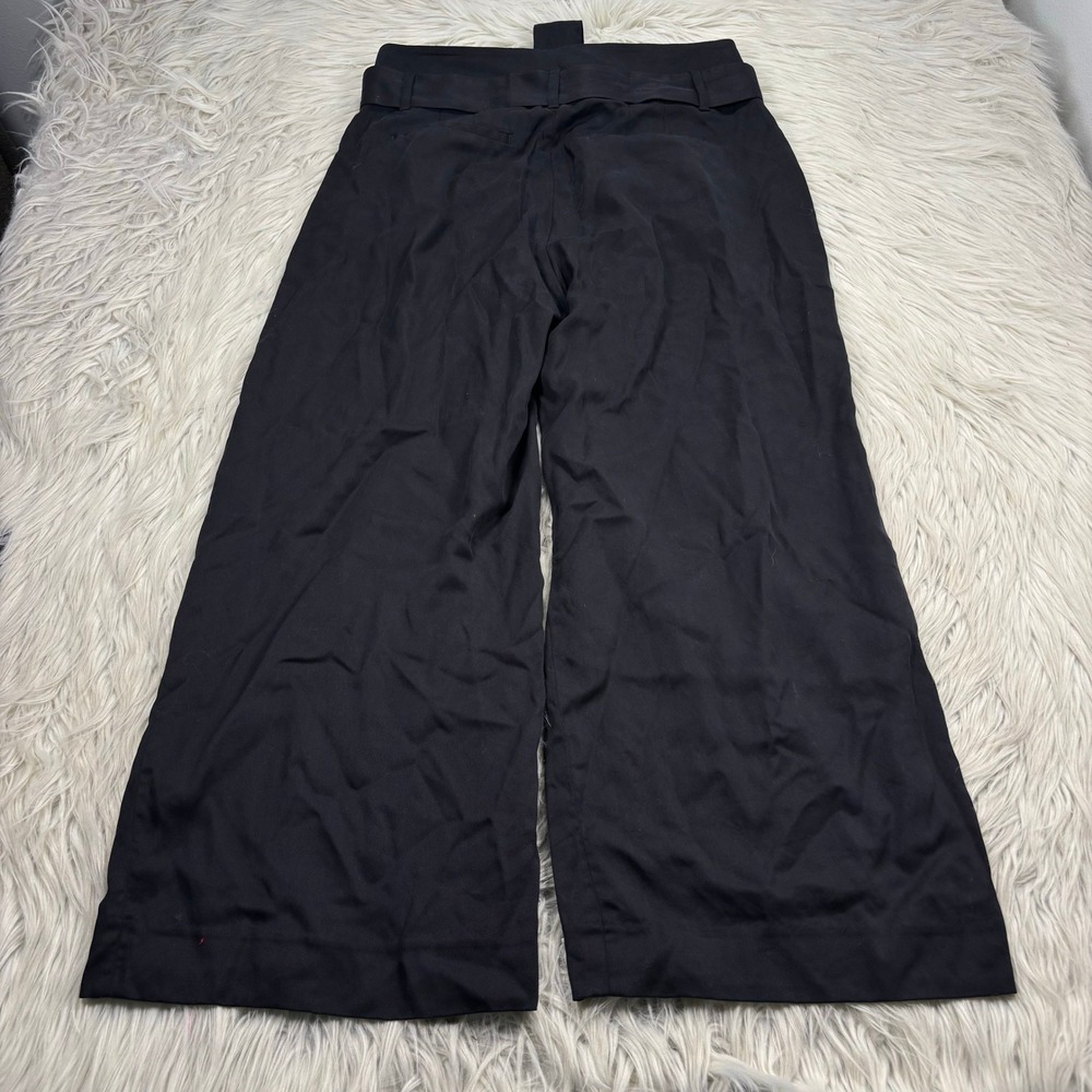 White House Black Market Women's 6 Black Cropped Wide Leg Trouser Pant Chic - Picture 7 of 8